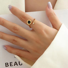 Load image into Gallery viewer, 2025 New Classic Black Disc Roman Numeral Stainless Steel Open Rings Gothic Girls Fashion Jewelry Party Luxury Rings for Woman