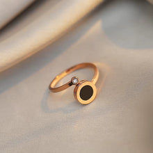 Load image into Gallery viewer, 2025 New Classic Black Disc Roman Numeral Stainless Steel Open Rings Gothic Girls Fashion Jewelry Party Luxury Rings for Woman