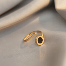 Load image into Gallery viewer, 2025 New Classic Black Disc Roman Numeral Stainless Steel Open Rings Gothic Girls Fashion Jewelry Party Luxury Rings for Woman
