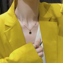 Load image into Gallery viewer, Classic Titanium Steel Roman Numeral Black and White Disc Pendant Necklace Fashion Korean Jewelry Unusual Woman‘S Clavicle Chain
