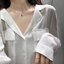 Load image into Gallery viewer, Classic Titanium Steel Roman Numeral Black and White Disc Pendant Necklace Fashion Korean Jewelry Unusual Woman‘S Clavicle Chain
