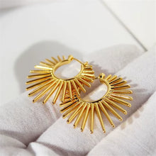 Load image into Gallery viewer, Metal Exaggerated Fan-Shaped Earrings for Women with Geometric Irregularly Shaped Earrings and Jewelry Accessories Gift

