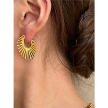 Load image into Gallery viewer, Metal Exaggerated Fan-Shaped Earrings for Women with Geometric Irregularly Shaped Earrings and Jewelry Accessories Gift
