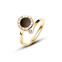 Load image into Gallery viewer, 2025 New Classic Black Disc Roman Numeral Stainless Steel Open Rings Gothic Girls Fashion Jewelry Party Luxury Rings for Woman
