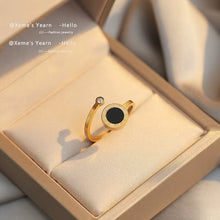Load image into Gallery viewer, 2025 New Classic Black Disc Roman Numeral Stainless Steel Open Rings Gothic Girls Fashion Jewelry Party Luxury Rings for Woman
