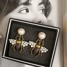 Load image into Gallery viewer, Luxury Crystal Pearl Bee Drop Dangle Earring Jewelry for Women Party Gift
