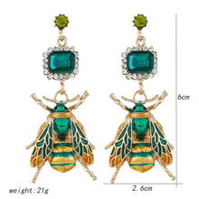 Load image into Gallery viewer, Personality Earrings for Women Luxury Fashion Crystal Insect Bee Eardrop Dangle Earring Statement Earrings Pendant
