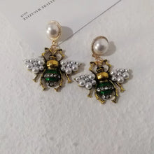 Load image into Gallery viewer, Luxury Crystal Pearl Bee Drop Dangle Earring Jewelry for Women Party Gift
