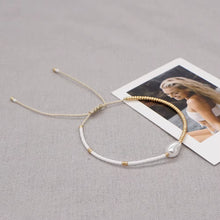 Load image into Gallery viewer, Baroque Pearl Bracelet Simple Thin Bracelets for Women Fashion Jewelry Gift Miyuki Seed Beads Adjustable Pulseras
