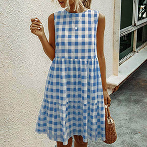Women's Plaid Sleeveless Sundress