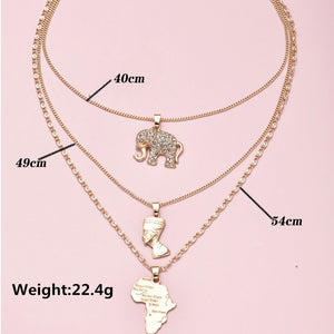 3 Pcs/Set Vintage Multilayer Gold Necklace