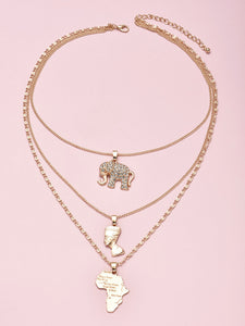 3 Pcs/Set Vintage Multilayer Gold Necklace