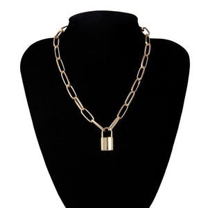 Multilayer Vintage Lock Key Chain Necklace