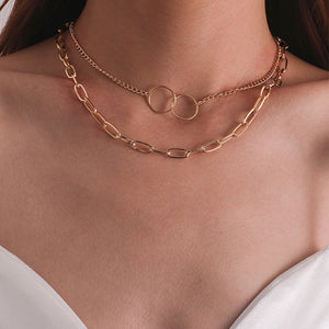 Fashion Asymmetric Lock Necklace for Women