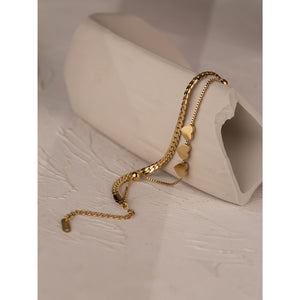 2021 Romantic Heart Bracelet 18K Gold Plated Charm