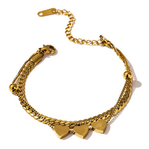 2021 Romantic Heart Bracelet 18K Gold Plated Charm