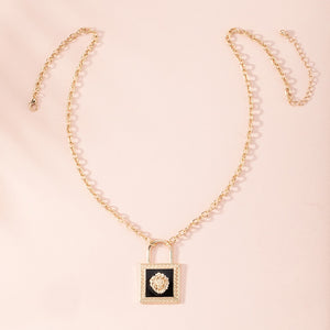Cool Fashionable Exaggerated Black Lion Head Lock pendant