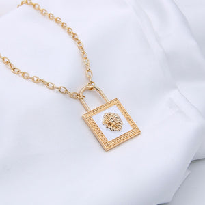 Cool Fashionable Exaggerated Black Lion Head Lock pendant