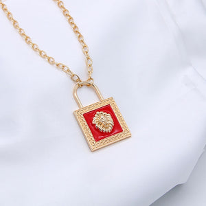 Cool Fashionable Exaggerated Black Lion Head Lock pendant