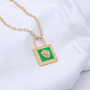 Cool Fashionable Exaggerated Black Lion Head Lock pendant
