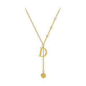Classic 2021 new classic titanium steel D letter pendant Necklace for woman fashion