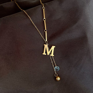 Luxury women 2021 new design sense M letter tassel necklace fashion