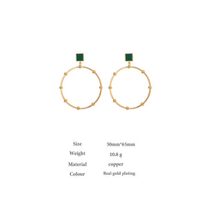 Luxury Dangle Earrings Exquisite Natural Shell Stone Statement Earrings