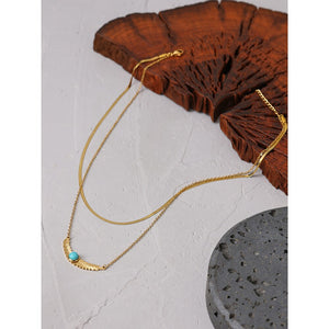 New Moon Leaves Plant Neckalce Stainless Steel 18K Metal Gold plated